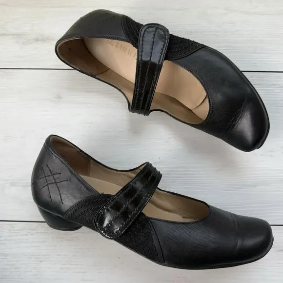 Ziera Kumfs Black Mary Jane Heels Leather Women’s Size EUR 41 US 10 Comfort - Picture 1 of 15